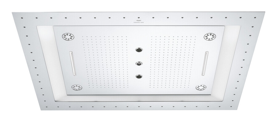 douche de plafond avec plus de 6 jets et éclairage