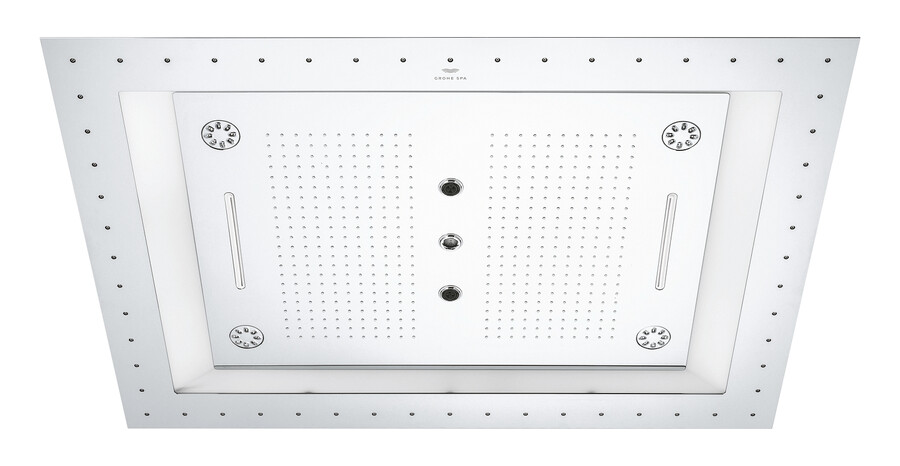douche de plafond avec plus de 6 jets et éclairage