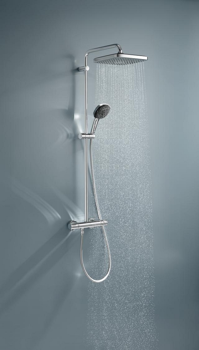 système de douche avec thermostat - support supérieur réglable