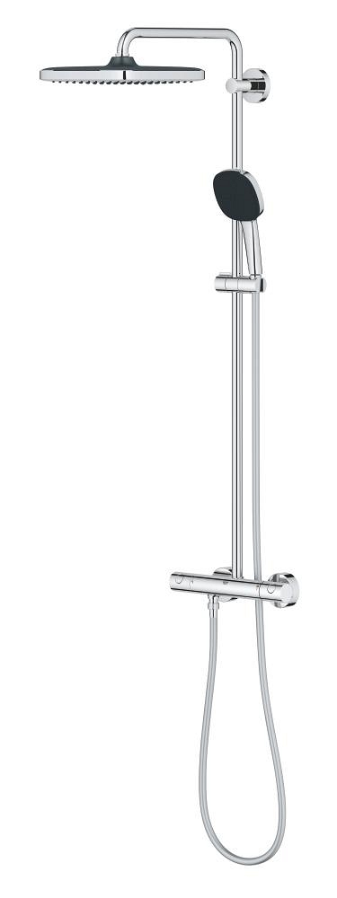 système de douche avec thermostat - support supérieur réglable