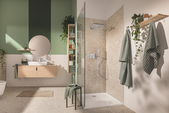 système de douche encastré avec vitalio smartactive 310 cube