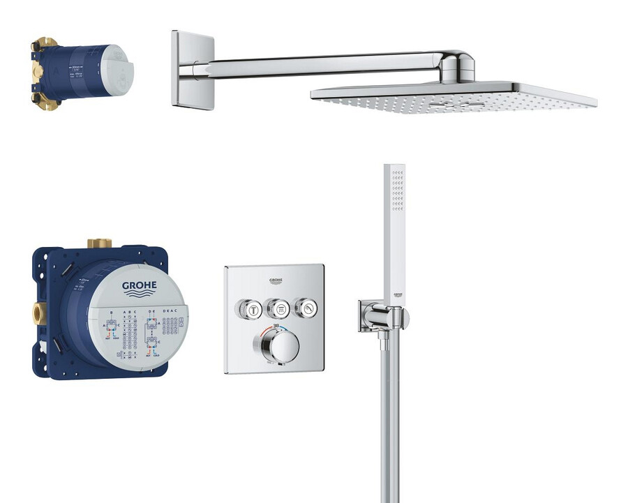 système de douche encastré avec vitalio smartactive 310 cube