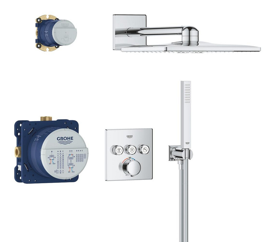 système de douche encastré avec vitalio smartactive 310 cube