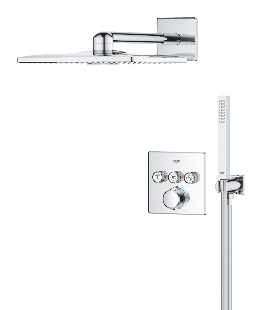 système de douche encastré avec vitalio smartactive 310 cube